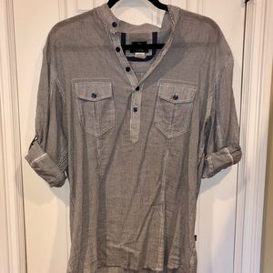 Park men’s blue and white striped casual shirt